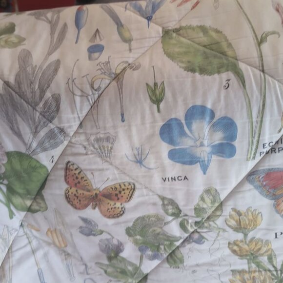 POTTERY BARN POPPY REVERSIBLE COMFORTER AND SHAM SET CALIFORNIA KING EUC LUXURY - Picture 9 of 9